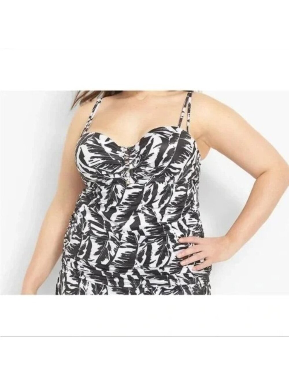 Lane Bryant Cacique Fitted Underwire Tankini Top Balconette Bra 44DDD NEW - Picture 4 of 7